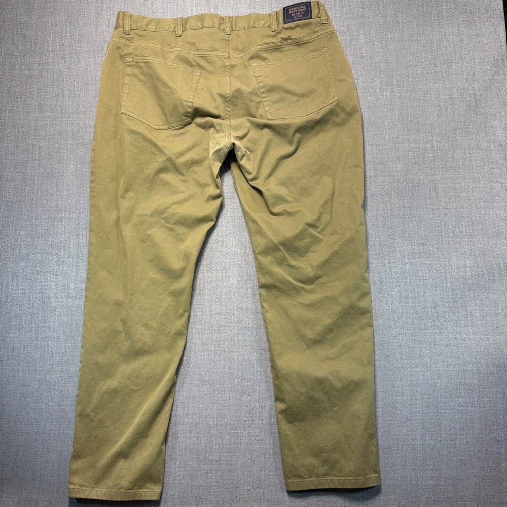 Brooks Brothers Slim Fit Khaki Tan 5-Pocket Stretch Pants Mens 38x30 - Picture 2 of 13